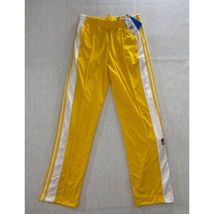 Adidas Adibreak Track Pants Womens S Bold Gold White Striped Snap Leg NWT